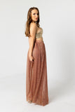 Sheer Elastic Waistband Maxi Skirt