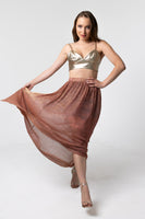 Sheer Elastic Waistband Maxi Skirt