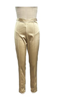 Skinny Pintuck Gold Stretch Pants