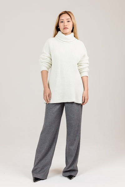 High Rise Cashmere-Wool Pants