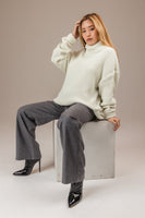 Wool Cashmere High Rise Flare Pants