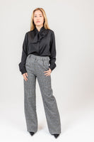 Wool High Rise Front Pleats Pants