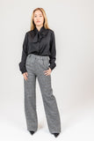 Wool High Rise Front Pleats Pants