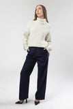 Wool Cashmere High Rise Flare Pants