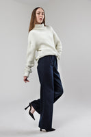 Wool Cashmere High Rise Flare Pants