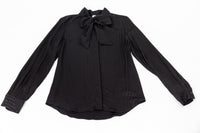 Jacquard Brocade Bow Tie Cuffed Long Sleeve Shirt